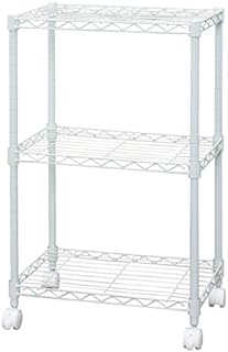 アイリスオーヤマ カラーメタルシリーズ ポール径19mm カラーメタルラック 3段 幅44.5×奥行32.5×高さ72 ホワイト キャスター付 CBM-44073 アイリスオーヤマ カラーメタルシリーズ ポール径19mm カラーメタルラック 3段 幅44.5×奥行32.5×高さ72 ホワイト キャスター付 CBM-44073